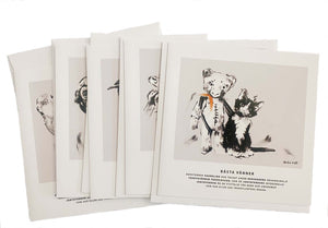 5 stycken kort, inklusive kuvert, med motiv av konstnären Vagnelind